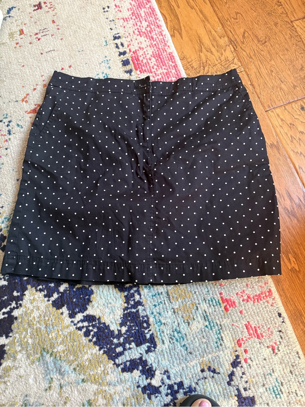 Karen Scott Black Polka Dot Mini Skirt sz 10